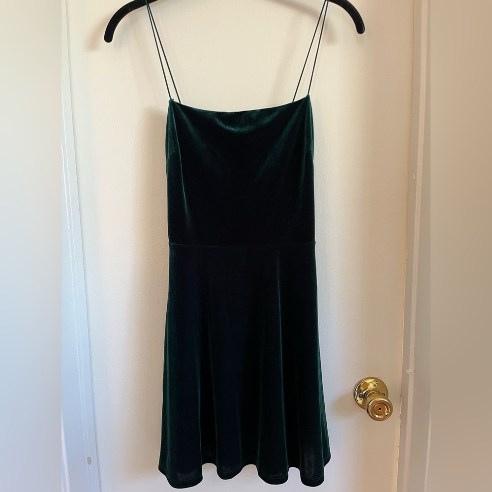 Emerald Green Velvet Minidress from Urban Outfitters